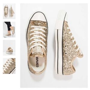 Women's Converse Gold Glitter Lowtop Chuck's: US 7 / UK 5 / EUR 37.5